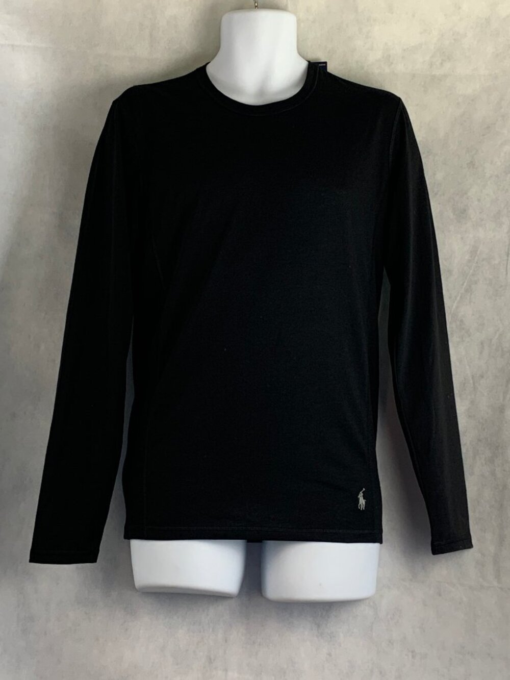Polo Ralph Lauren Men's Long-Sleeve Jersey Knit Crewneck T-Shirt, Black, Medium